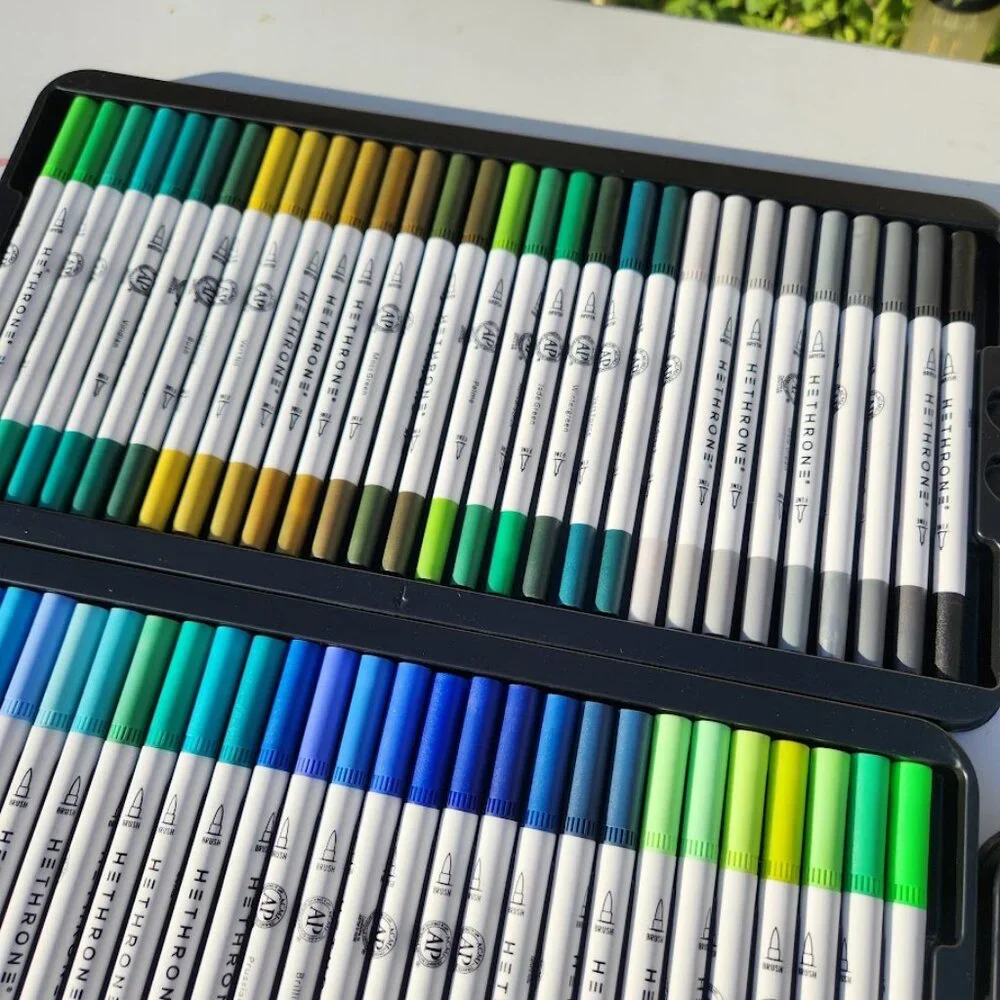 NEW 120 Colors Art Supplies Brush Markers Pens for Adult Coloring Books School D